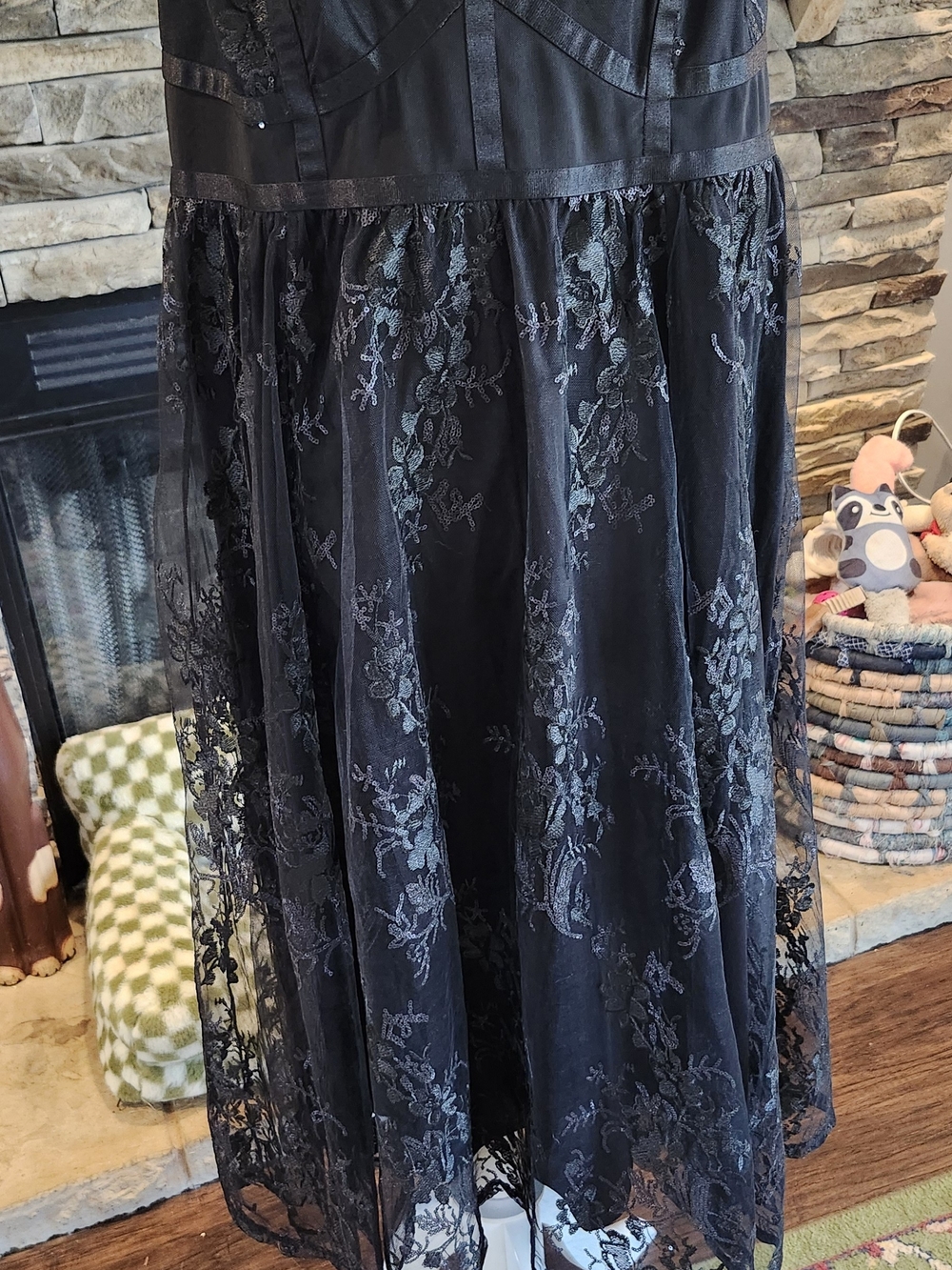 Torrid Black Lace Corset Top Midi Dress